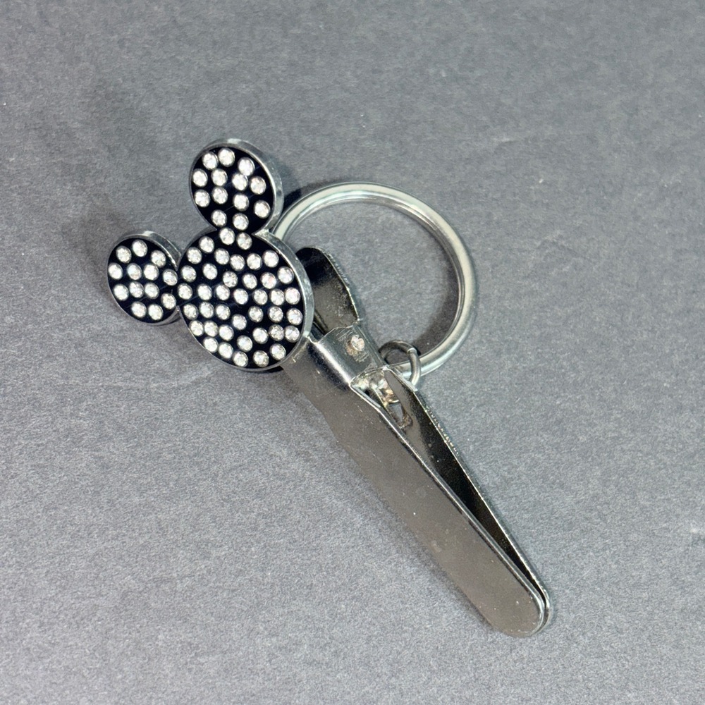 VTG Walt Disney World Mickey Mouse Key Chain Money Clip Rhinestone Purse Clip - Picture 2 of 10